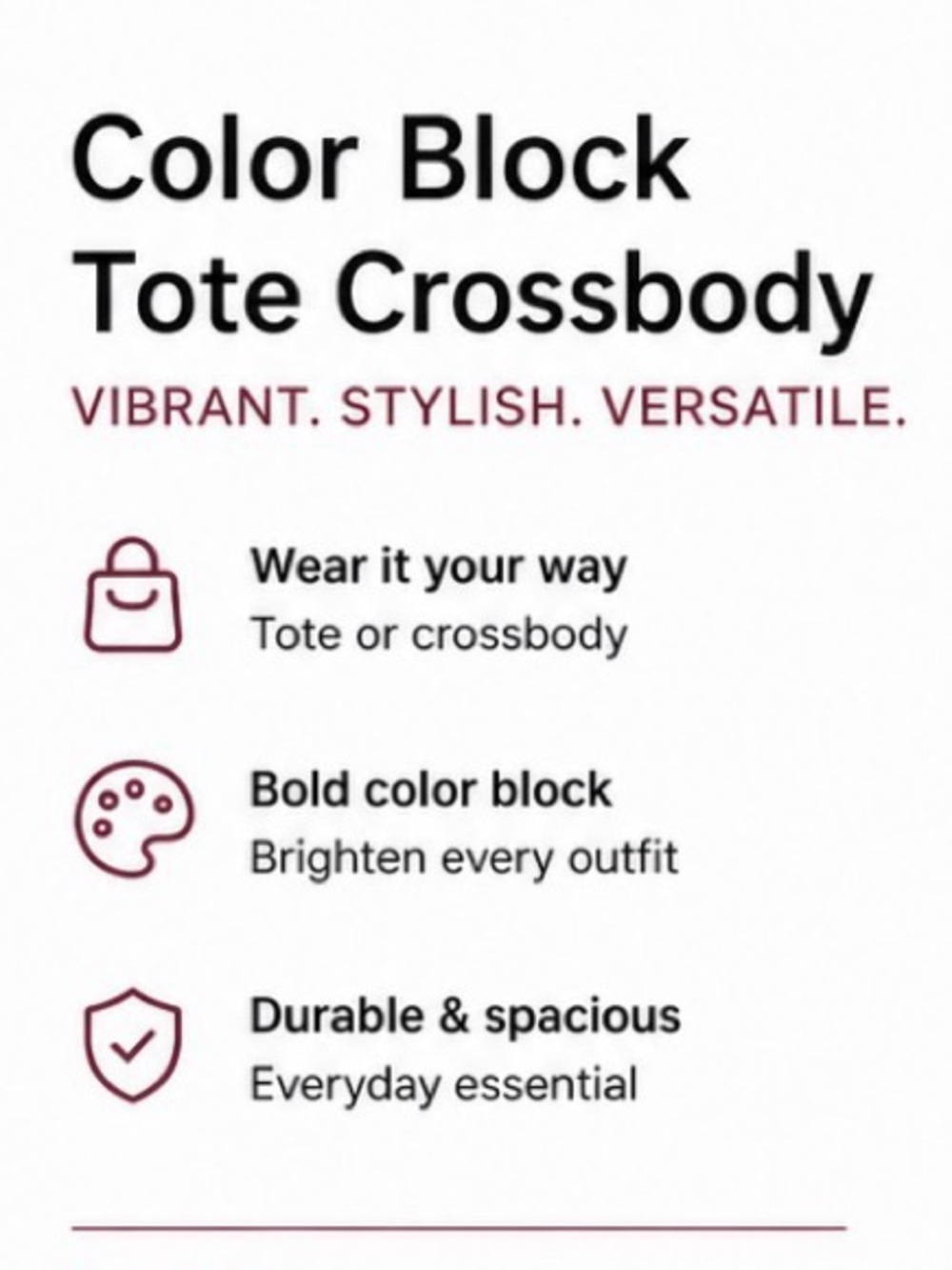 Color Block Tote - Picture 2 of 12